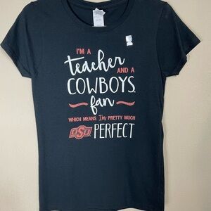 Oklahoma State Cowboys Pistol Pete Teacher short sleeve t-shirt, sz‎ S, NWT